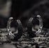 Retro Tang Grass Grain Sense Textured Black Silver Niche Men Women Hoop Earrings